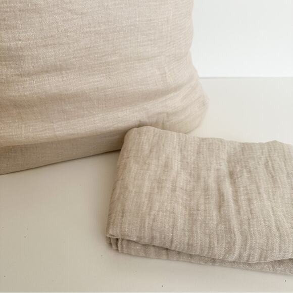 Set of 2 Restoration Hardware Crinkled Linen-Cotton Euro Shams - Picture 8 of 11